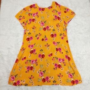 🔥3/$15 FOREVER 21 PLUS YELLOW FLORAL PRINT DRESS SIZE 3X